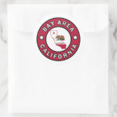 Sticker Rond Baie en Californie (Sac)