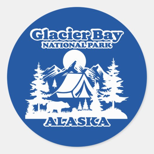 Sticker Rond Baie Glacier Alaska (Devant)