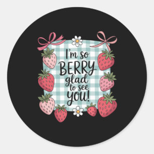 Sticker Rond Baie Heureuse De Voir Le Professeur Mignon Fraise