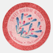 Sticker Rond Baies de Noël Parties scintillant de vacances fait (Devant)