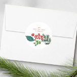 Sticker Rond baies festives traditionnel vert & rouge noël<br><div class="desc">Berries festives traditionnel vert et rouge noël Classic Round Sticker ___________________________________ ***ce design fait partie d'une collection de fêtes de noël*** Introduire une collection de fêtes traditionnelles vertes et rouges, une célébration des traditions de fêtes chères présentées dans une palette classique de vert et rouge. Cette collection est un témoignage...</div>