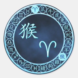 Sticker Rond Baies/singe