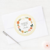 Sticker Rond Baignade Bébé Fleur Jaune Citron Gingham 015 (Enveloppe)