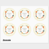 Sticker Rond Baignade Bébé Fleur Jaune Citron Gingham 015 (Feuille)