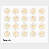 Sticker Rond Baignade ensoleillée pour bébé (Feuille)