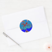 Sticker Rond BAIGNADE : L'esprit Cool dans les temps chauds (Enveloppe)