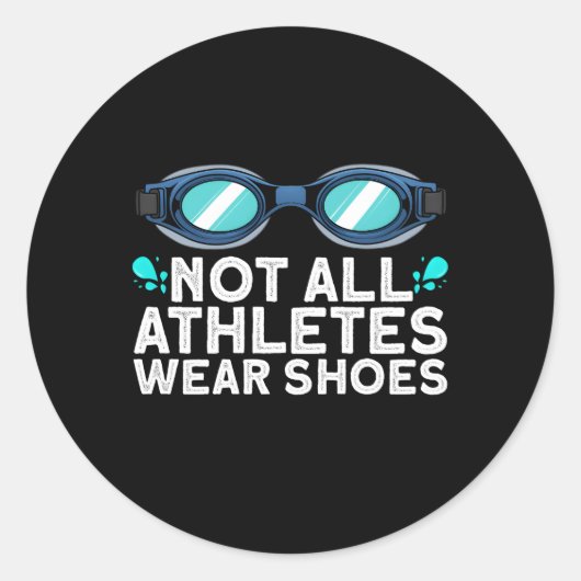 Sticker Rond Baignade pour nager instructeur de nage lunettes (Devant)