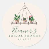 Sticker Rond Baigne de mariage bohème moderne personnalisé avec (Devant)