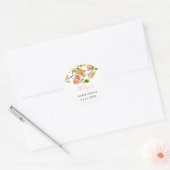 Sticker Rond Baigneuse de mariage aquarelle pêche (Enveloppe)