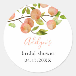 Sticker Rond Baigneuse de mariage aquarelle pêche