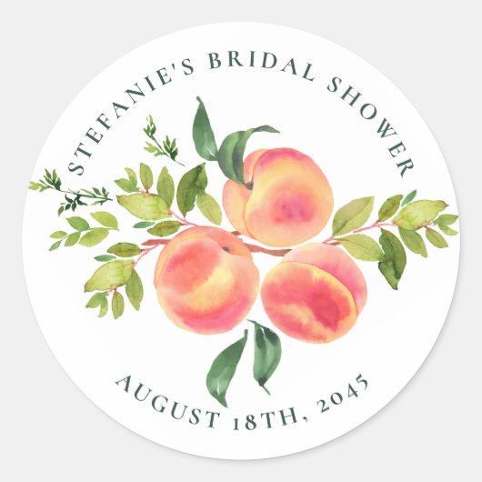 Sticker Rond Baigneuse de pêche et de verdure de mariage (Devant)