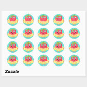 Sticker Rond Baigneuse mignonne aux fraises (Feuille)