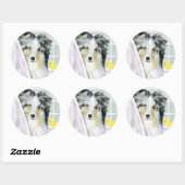 Sticker Rond Baignoire Merle Sheltie (Feuille)