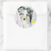 Sticker Rond Baignoire Merle Sheltie (Sac)