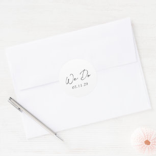 Sticker Rond Bailee White Mariage moderne
