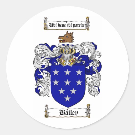 STICKER ROND BAILEY FAMILLE CREST - BAILEY COAT D'ARMES (Devant)