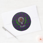 Sticker Rond Baillie Scottish Clan Tartan & Crest (Enveloppe)