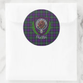 Sticker Rond Baillie Scottish Clan Tartan & Crest (Sac)