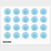 Sticker Rond Bain Bébé Bleu Pailleté Argent (Feuille)