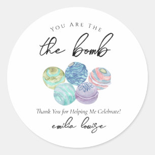 Sticker Rond Bain Bomb Favoriser Tags