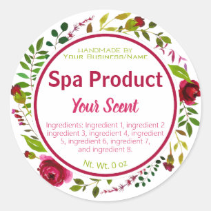 Sticker Rond Bain D'Aquarelle Blanche Et Emballage Spa