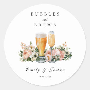 Sticker Rond Bain de Bulles et de Boissons pour Couples