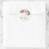 STICKER ROND BAIN DE MARIÉE FLEUR DE MONSTERA ROUILLE BOHO (Sac)