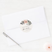 STICKER ROND BAIN DE MARIÉE FLEUR DE MONSTERA ROUILLE BOHO (Enveloppe)