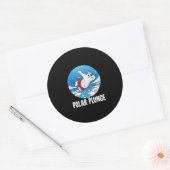 Sticker Rond Bain d'hiver Polar Plunge Ice Jump Polar Ours Bain (Enveloppe)
