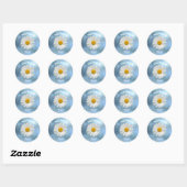 Sticker Rond Baise blanche gaie (Feuille)