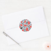 Sticker Rond Baise, lèvres rouges. (Enveloppe)