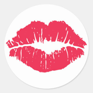 Sticker Rond Baiser à lèvres