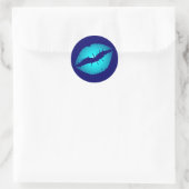 Sticker Rond Baiser bleu cool (Sac)