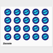 Sticker Rond Baiser Bleu Frais (Feuille)