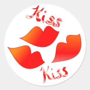 Sticker Rond Baiser de baiser