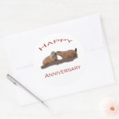 Sticker Rond Baiser heureux de l'anniversaire (Enveloppe)