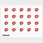 Sticker Rond Baiser PixDezine/lèvres rouges (Feuille)
