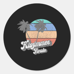 Sticker Rond Baiser Rétro Kissimmee Floride Fl Vintage Plage Su