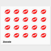 Sticker Rond Baiser rouge (Feuille)