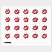 Sticker Rond Baiser Rouge – Une Expression Audacieuse de l'Amou (Feuille)