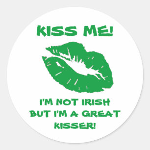 Sticker Rond Baiser -Vert d'Irlandais de baiser