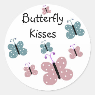 Sticker Rond Baisers à papillon