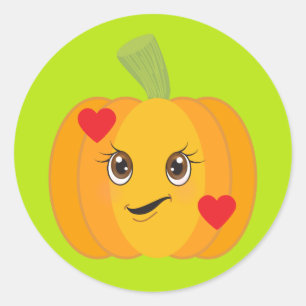 Sticker Rond Baisers citrouilles