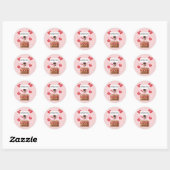 Sticker Rond Baisers de chiot gratuit Valentine Chien (Feuille)