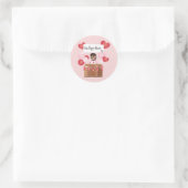 Sticker Rond Baisers de chiot gratuit Valentine Chien (Sac)
