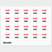 Sticker Rond Baisers et câlins (Feuille)