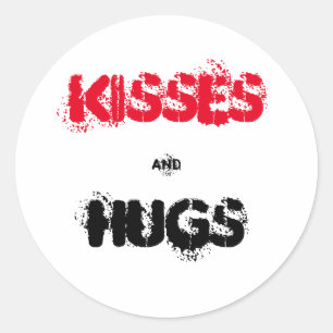 Sticker Rond Baisers et câlins