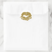 Sticker Rond Baisers Gold Parties scintillant (Sac)