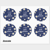 Sticker Rond Baisies blanches Baby shower pour garçons d'été du (Feuille)