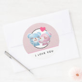 Sticker Rond Baising Bears Motif sur Pois (Enveloppe)